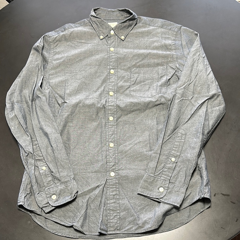 J Crew Sunwashed Oxford Blue Button-Up Shirt